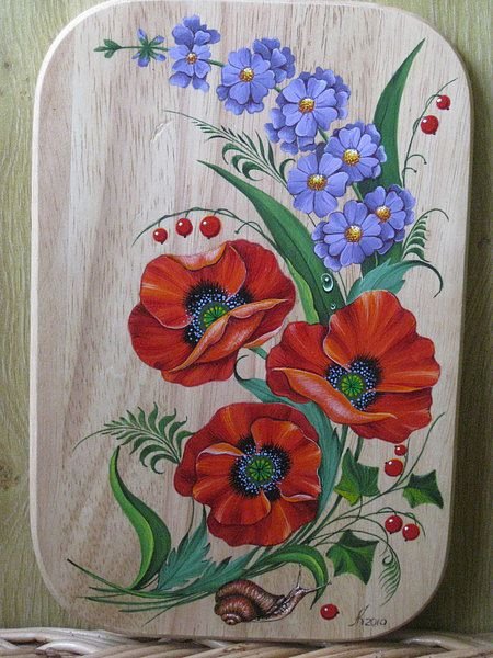 Тагильская роспись маки