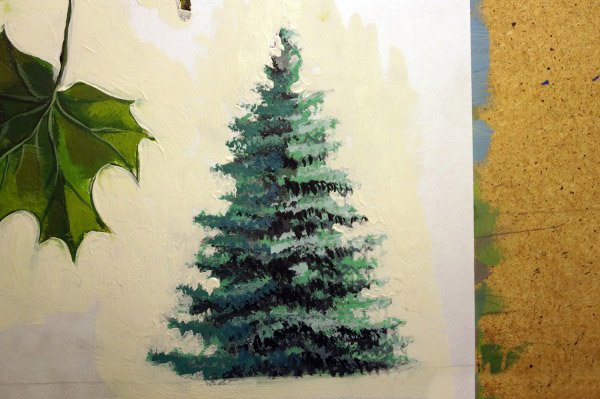 Елка красками