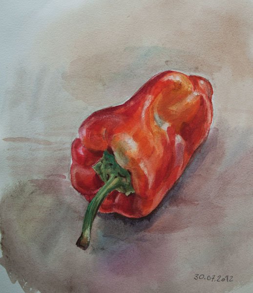 Болгарский перец акварелью