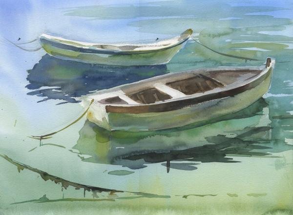 Лодка рисунок гуашью