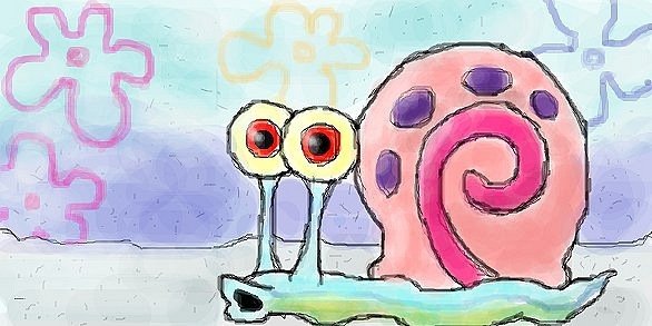 Губка Боб рисунок красками