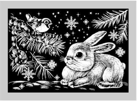 Гравюра для детей зимний