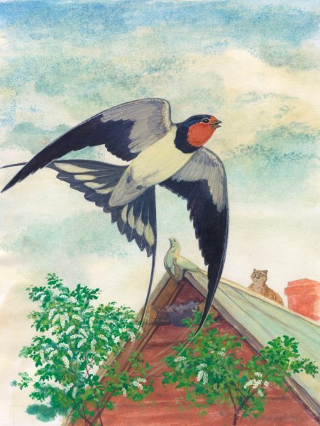 Рисование Ласточка