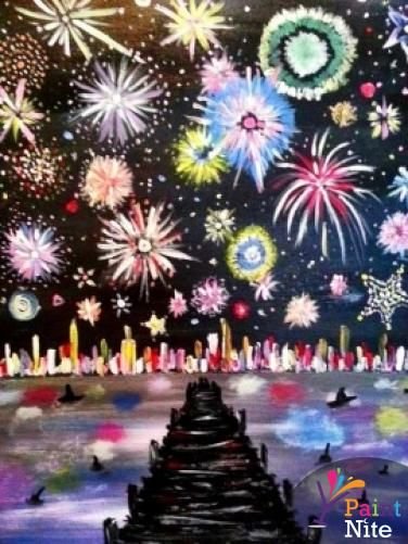 Рисование праздничный салют