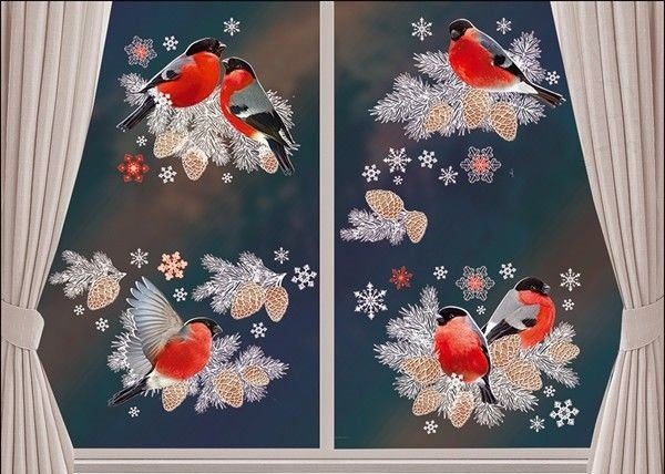 Снегирь гуашью