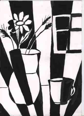 Композиция черное на белом