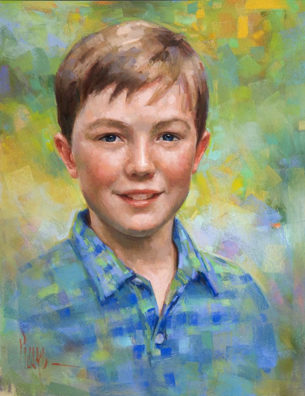 Портрет мальчика красками