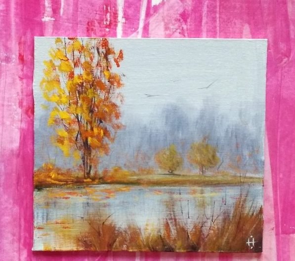 Поэтапное рисование пейзаж осень