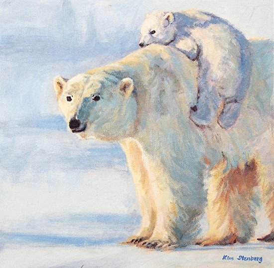 Пейзаж с белым медведем