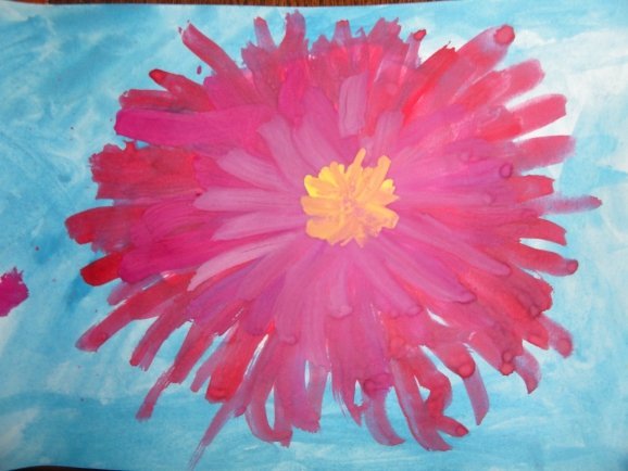 Астры гуашью для детей