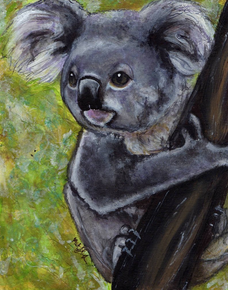 Рисование акварелью коала