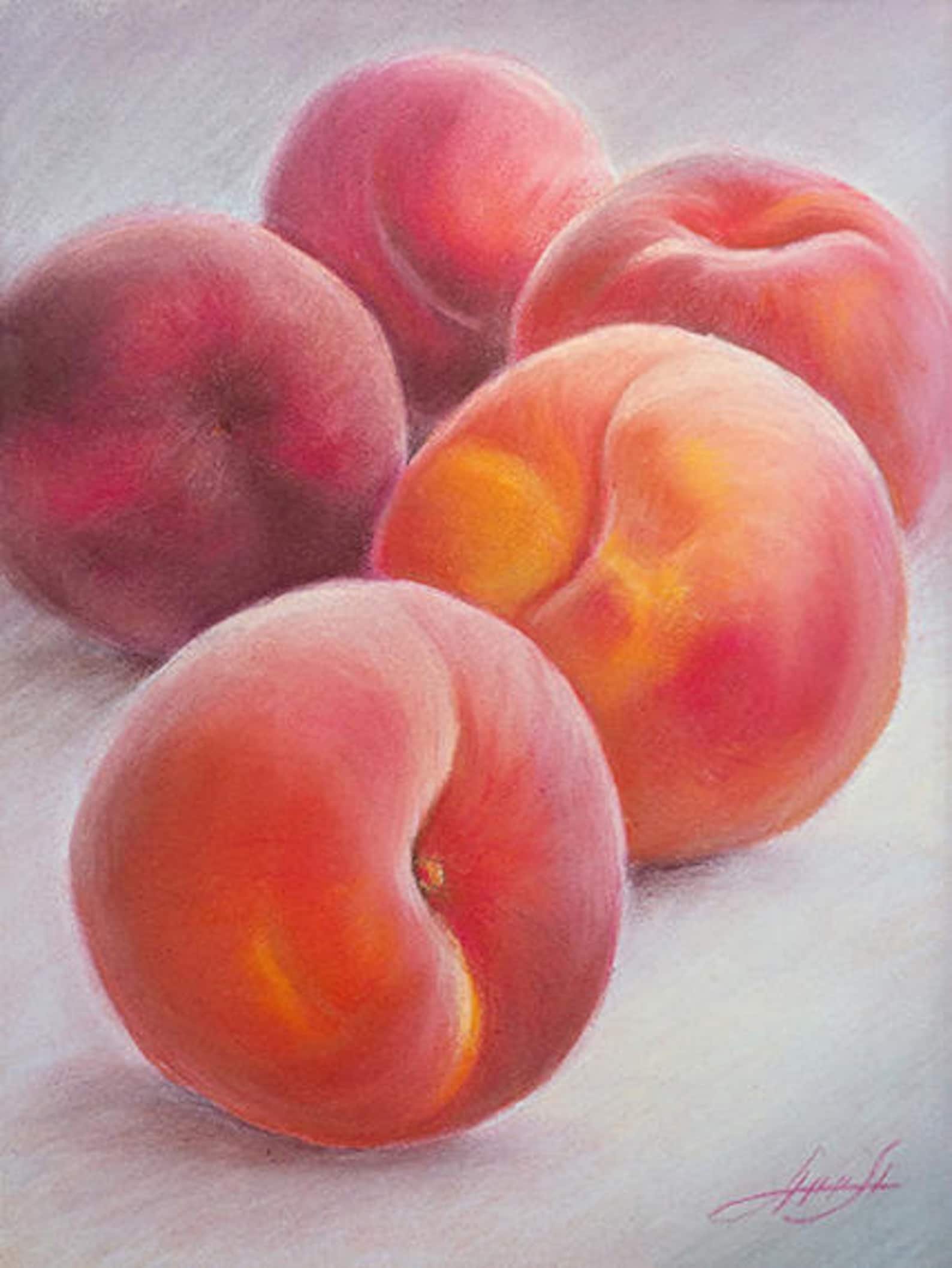 Пастельная живопись персик 
