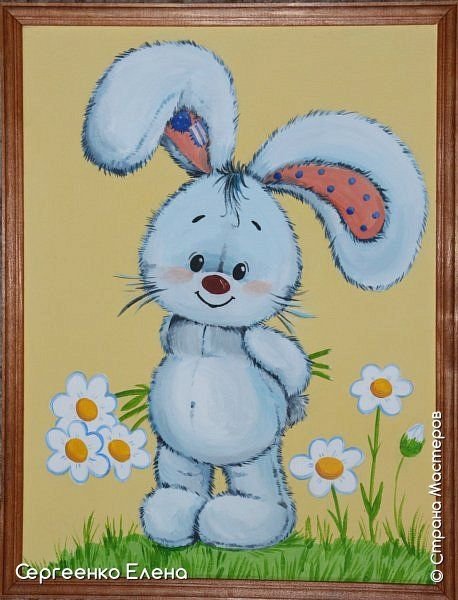 Рисование с детьми гуашью зайчик