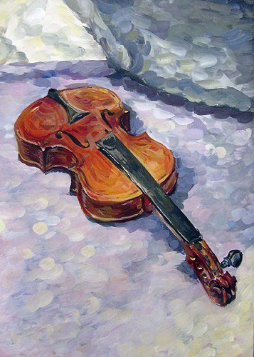 Музыкальный инструмент гуашью