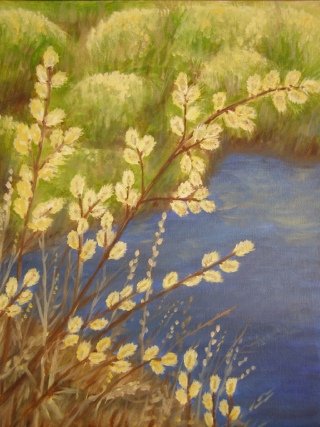 Поэтапное рисование вербы красками