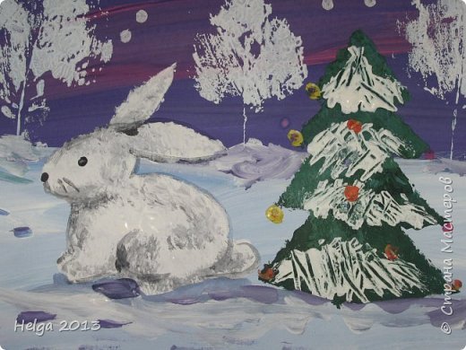 Заяц гуашью