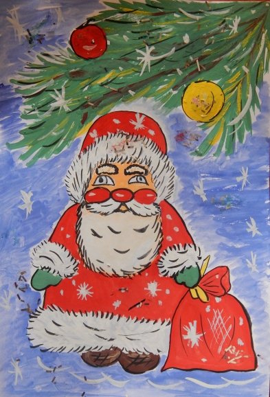 Дед Мороз детский рисунок