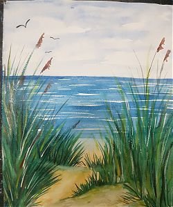 Камыш красками