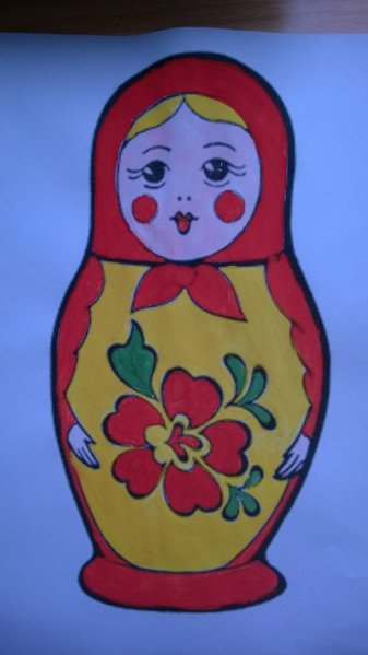 Семеновская Матрешка пластилинография