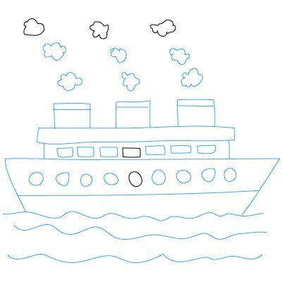 Силуэт парохода для аппликации