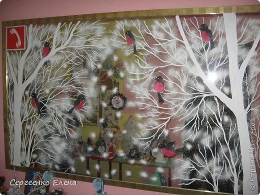 Роспись зеркала к новому году