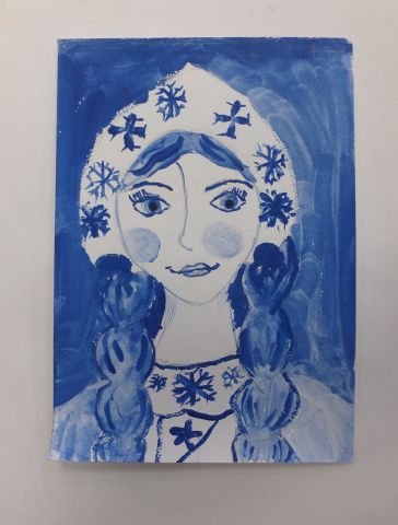 Снегурочка гуашью