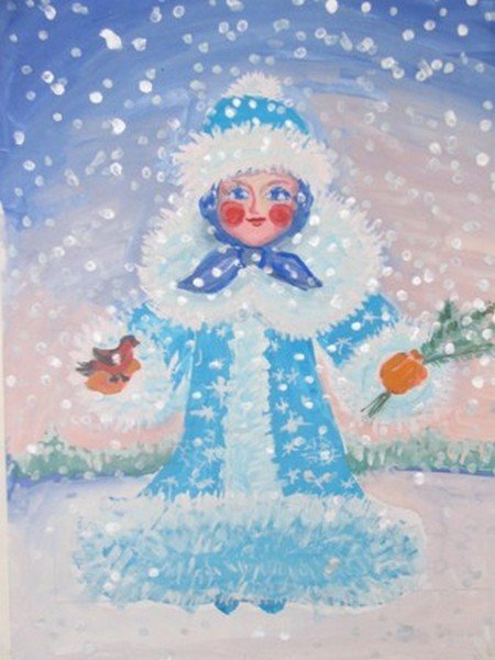 Снегурочка гуашью