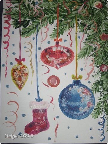 Рисование с детьми новогодние шары