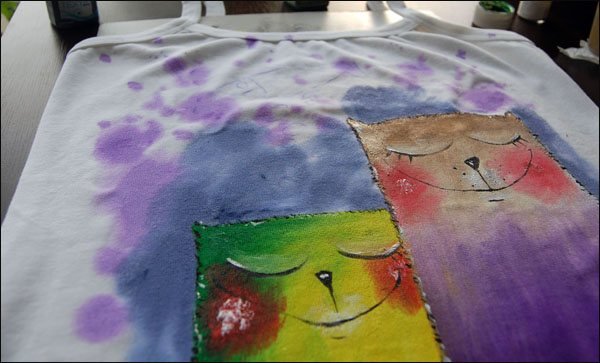 Рисование на ткани гуашью