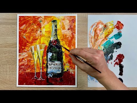 Мастер класс по рисованию акрилом бокал