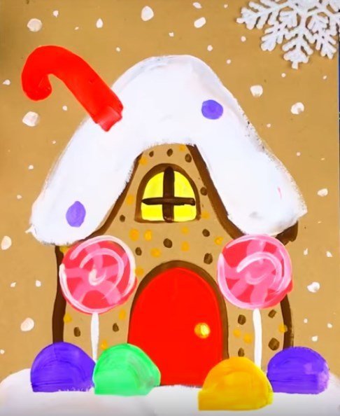 Гуашевый Пряничный домик