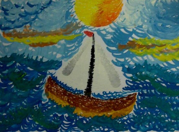 Рисование в старшей группе корабль на море