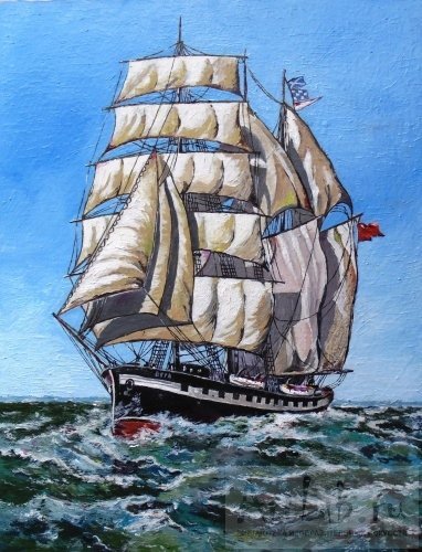 Парусник живопись гуашью