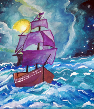 Корабль гуашью