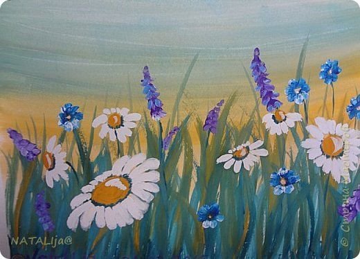 Цветочная Поляна гуашью