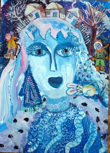 Декоративный портрет красавицы зимы