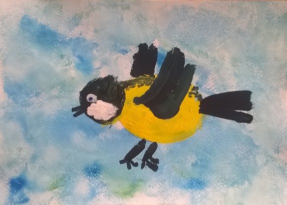 Синица рисование в старшей