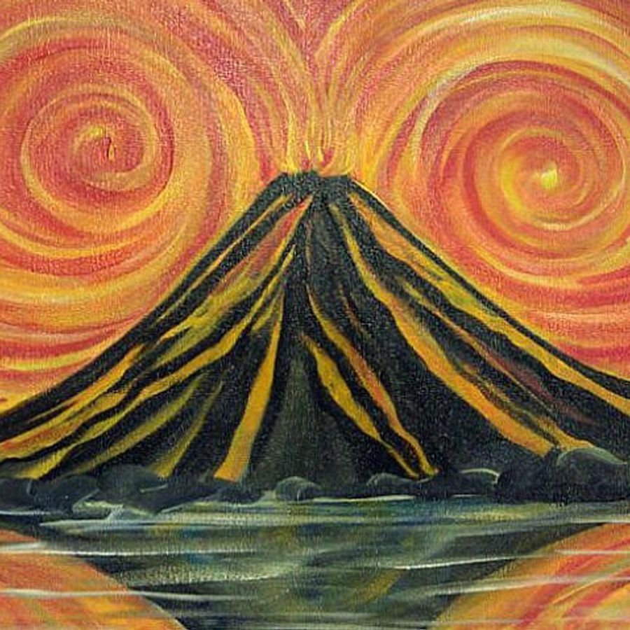 Рисование вулкан