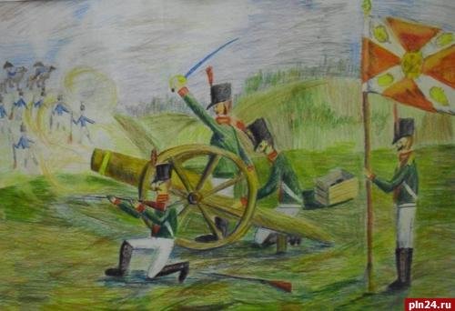 Бородинское сражение 1812 нарисовать