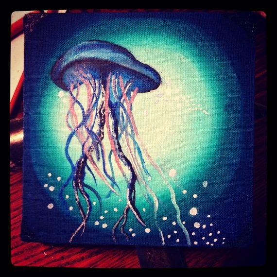 Медуза акриловыми красками