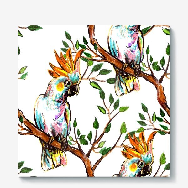 Попугай сухой пастелью