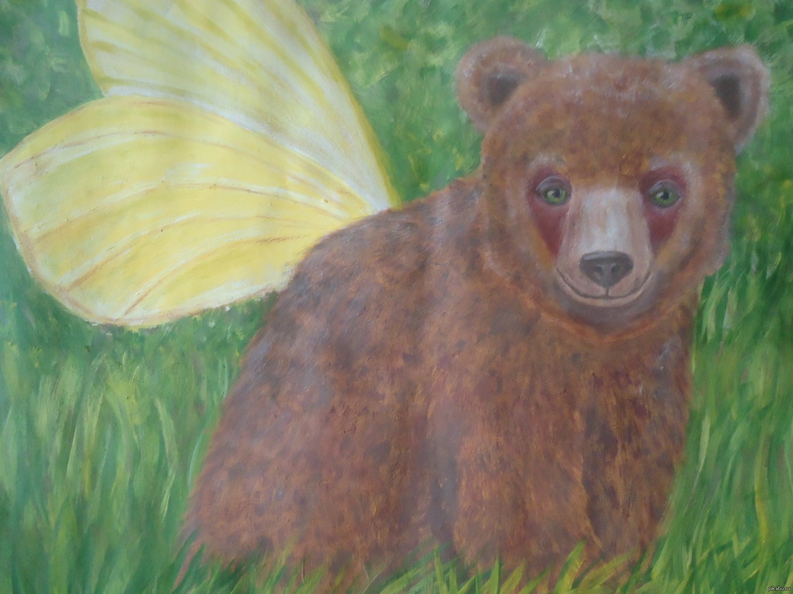 Медведь живопись гуашь