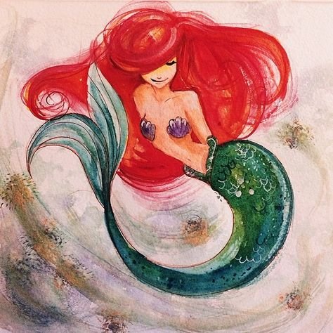 Русалочка гуашью