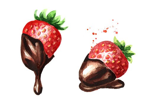 Клубника в шоколаде иллюстрация