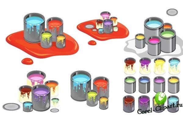 Банки с краской для детей