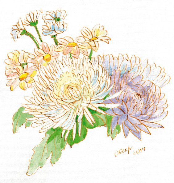 Гуашь хризантемы мастер класс