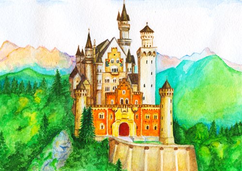 Замок гуашью