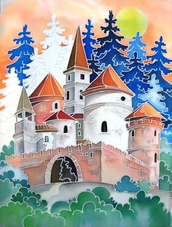 Замок гуашью мастер класс