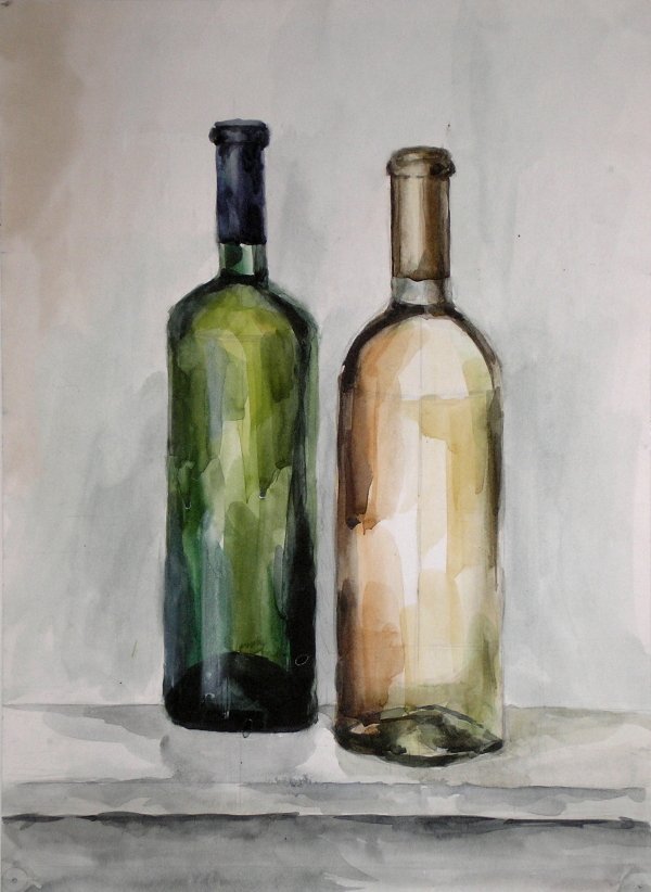 Рисунки стеклянных бутылок