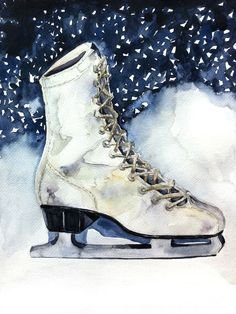 Фигурные коньки акварель